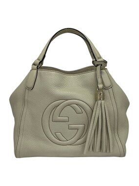 Gucci Tote Bag Soho White Leather